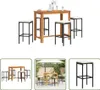 The Living Store 5-tlg. Gartenbar-Set Schwarz Massivholz Produktbild-Vorschau 1