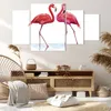 Bild auf Leinwand - Leinwandbild - 4 Teile - Flamingos Rosa Produktbild-Vorschau 7