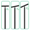 Three panels showing a black handrail at different angles, with degree indicators. Produktbild-Vorschau