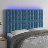 Design Möbel LED Kopfteil Dunkelblau 144x5x118/128 cm Samt Produktbild-Vorschau 1