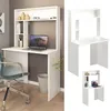 A white desk with a hutch, a laptop, and office supplies is shown in a room setting. Anteprima dell’immagine prodotto