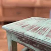 LS-LebenStil Vintage Holz Fußhocker Tritthocker Türkis 26cm Produktbild-Vorschau 4