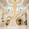 WISFOR 120/140cm plafoniere a spirale gocce di cristallo a Anteprima dell’immagine prodotto 16