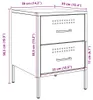 vidaXL Table de nuit jaune moutarde 36x39x50,5 cm acier Voir les images du produit 8