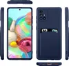 Multiple views of a blue phone case with a card slot. Produktbild-Vorschau