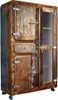 MASSIVMOEBEL24 Vitrine Altholz 90x38x140 mehrfarbig Produktbild-Vorschau 3