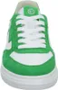 A close-up front view of a green and white sneaker. Produktbild-Vorschau