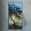 Wanduhr Uhr Wandbild Leinwand 30x60 Ölgemälde Baum Himmel Produktbild-Vorschau 2
