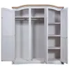 vidaXL Armoire style mexicain en pin 3 portes blanc Voir les images du produit 10