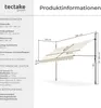 Diagram showing dimensions and technical specifications of a retractable awning. Náhled obrázku produktu