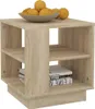 A wooden side table with shelves, topped with a bowl of oranges. Náhled obrázku produktu