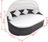 vidaXL Outdoor-Loungebett mit Dach Poly Rattan Braun Produktbild-Vorschau 4