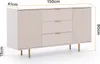 Nubia K2D3SZ komoda se třemi zásuvkami a dvěma dvířky, Náhled obrázku produktu 4