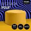 Lumaland Sitzsack-Hocker Pouf rund 50l senfgelb Produktbild-Vorschau 2