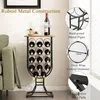 A wine rack with bottles of wine and glasses on top, next to a sofa. There are also inset images highlighting product features. Náhľad obrázku produktu