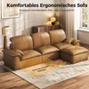Ecksofa 3-Sitzer mit Longchair 280cm, Weiches Lederoptik Produktbild-Vorschau 4
