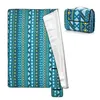 A picnic blanket is shown unfolded and folded, with a close-up of its pattern and backing. Náhled obrázku produktu