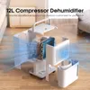 A disassembled dehumidifier with internal components exposed, showing airflow. Podgląd zdjęcia produktu