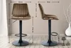 Barhocker HLO-CP296 Samt schwarz  braun Produktbild-Vorschau 2