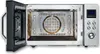 An open microwave oven with its interior visible. Produktbild-Vorschau