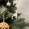 Weihnachtsbaum Anhänger mit Schnur Rentier Baumschmuck Weiß Produktbild-Vorschau 3