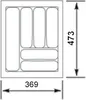 ORGA-BOX I Besteckeinsatz grau 367 x 474 mm für 45 cm Produktbild-Vorschau 2
