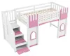 Kinderhochbett mit Stauraumtreppe und Fenster, MDF Kiefer, Produktbild-Vorschau 9