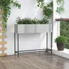 vidaXL Podwyższona donica ogrodowa srebrna 100 x 26 x 82 cm Podgląd zdjęcia produktu 4