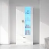 Sweiko 16 Farben LED-beleuchtete Vitrine, 2 Türen, Produktbild-Vorschau 12