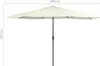 vidaXL Ombrellone con asta in metallo 390 cm bianco sabbia Anteprima dell’immagine prodotto 7