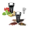 A collage of tea strainers and ingredients for making tea. Anteprima dell’immagine prodotto