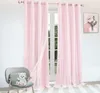 A child's room with pink curtains and a teddy bear on a chair. Produktbild-Vorschau