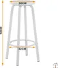 Sgabelli da bar – Bianchi – Senza schienale – 30×30×72 cm – Anteprima dell’immagine prodotto 4