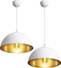 Two white pendant lights with gold interiors are shown against a white background. Produktbild-Vorschau