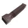 A brown, flexible downspout extension pipe with a rectangular adapter on one end and a square adapter on the other. Náhled obrázku produktu
