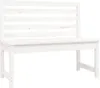 Ławka Ogrodowa, Biała, 109 Cm, Lite Drewno Sosnowe Lumarko! Podgląd zdjęcia produktu 1