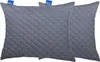 Two gray quilted pillows are shown side-by-side against a white background. Podgląd zdjęcia produktu