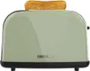 A front view of a green toaster with a slice of toast on top. Anteprima dell’immagine prodotto