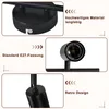 Collage of close-up images showing details of a black ceiling spotlight, with German text describing its features. Náhľad obrázku produktu