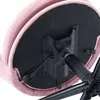 Underside view of a pink office chair, showing the mechanism and base. Produktbild-Vorschau