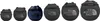 A line-up of North Face duffel bags in different sizes and colors. Voir les images du produit