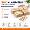 50 Klammern aus echtem Holz - Holzklammern - Klammer Produktbild-Vorschau 2