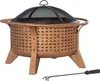 A fire pit with a mesh lid and a poker tool. Produktbild-Vorschau