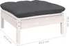 7-tlg. Garten-Lounge-Set mit Kissen Weiß Kiefer Massivholz Produktbild-Vorschau 8
