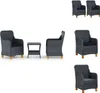vidaXL 3-tlg. Garten-Lounge-Set mit Auflagen Poly Rattan Produktbild-Vorschau 1