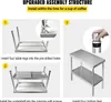An assembly guide for a stainless steel table. Voir les images du produit