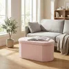 Panca Relaxdays, rivestita in tessuto tipo "teddy", con Anteprima dell’immagine prodotto 3