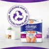 A package of Always Discreet incontinence pads is shown on a countertop with a small potted plant and a roll of toilet paper in the background. Podgląd zdjęcia produktu