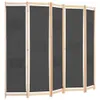 A five-panel room divider with gray fabric screens and a wooden frame, shown from the front. Náhled obrázku produktu