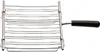 A chrome-plated wire rack with a black handle, isolated on a white background. Anteprima dell’immagine prodotto